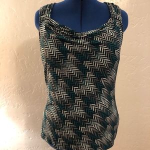 White House Black Market cowl neck blouse, size L